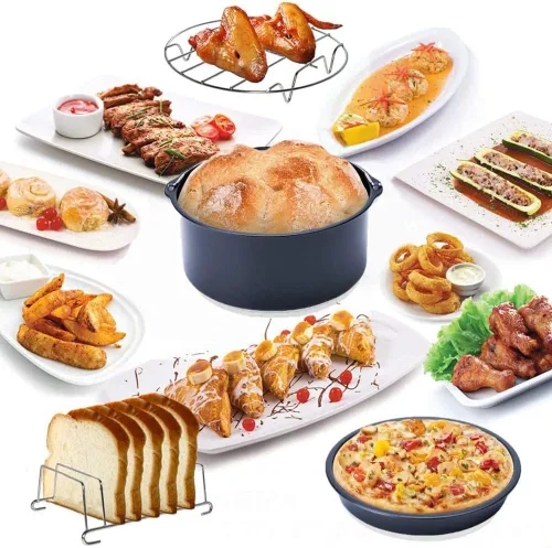 Vista 7 de Juego de 8 accesorios para freidora de aire de 7 pulgadas, compatibles con freidoras de aire de 3.2 cuartos de galón a 6.8 cuartos