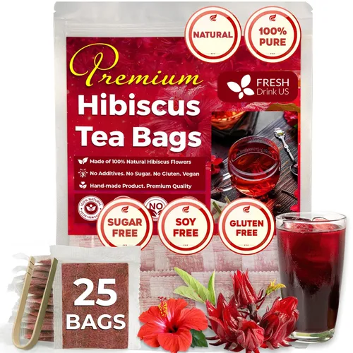 Vista 510 de FreshDrinkUS, 135 bolsas de té de jengibre y cúrcuma premium, ingredientes 100% naturales, mezcla hecha a mano de té de hierbas de cúrcuma