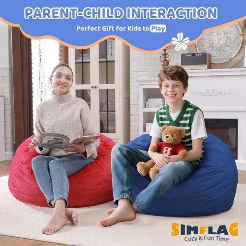 Vista 310 de Puf de 5 pies, puf grande con relleno de espuma viscoelástica, sofá puff esponjoso con funda de terciopelo holandés, puf redondo para sala de estar