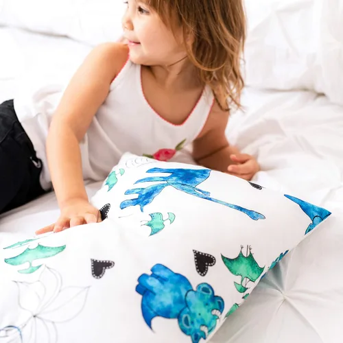Vista 4 de JumpOff Jo Almohada para niños y niñas, almohada de viaje para niños, no necesita almohada, funda de 100% algodón, hipoalergénica, lavable a