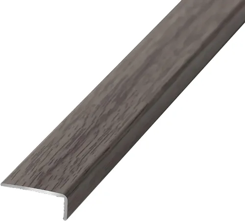 Vista 11 de DAKAJA Tira de transición de nariz de metal para escaleras, grano de madera, para interiores de 0.8 in de ancho, protectores de borde de madera