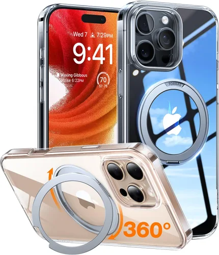 Vista 21 de TORRAS Funda magnética giratoria 360 mejorada para iPhone 16 Pro de 6.3 pulgadas, compatible con MagSafe, funda para teléfono 16 Pro, resistente a