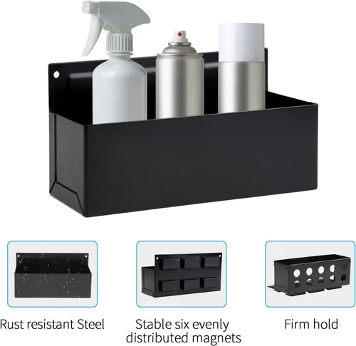 Vista 3 de Soporte magnético para latas de aerosol, caja de herramientas magnética, soporte para botellas, caja de herramientas para garaje y hogar, espacio