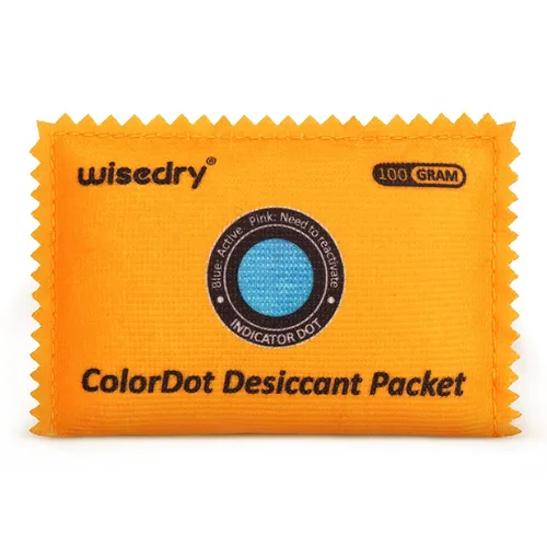 Wisedry - Paquetes desecantes recargables con indicador de color de 100g, paquetes desecantes de gel de sílice reutilizables, paquetes absorbentes