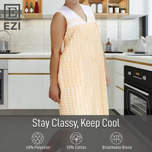 Vista 2 de Ezi Vestido de casa sin mangas con cremallera para mujer