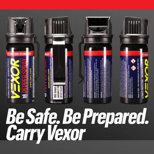 Vista 7 de Vexor - Spray de pimienta de eje completo con clip para cinturón para defensa personal, máxima fuerza policial, rango de 20 pies, capacidad de eje