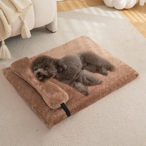 Vista 10 de huraty Cama para perros con almohada para perros pequeños, cama ortopédica para perros con funda extraíble, alfombrilla lavable para mascotas