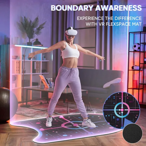 Vista 2 de VR Mat for Meta Quest 3 VR FlexSpace Mat Accessories Boundary Awareness Carpet with Anti-Slip Base and Comfort Foam for Gaming Workouts(Non-Circular)