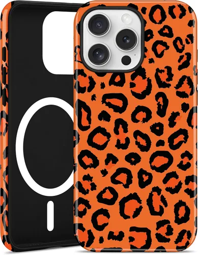 Vista 12 de Jusy Compatible with MagSafe Brown Tortoise Shell Print Phone Case for iPhone 7/8/SE, Amber Trendy Luxury Magnetic Soft TPU and Hard PC Protective