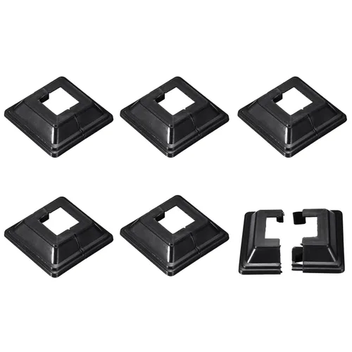 Vista 8 de uxcell Falda para poste, 4 piezas de 1.024 x 1.024 in/1.02 x 1.02 pulgadas, cubierta de base de poste de estilo dividido, falda para valla