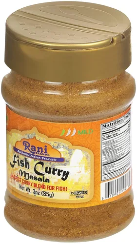Vista 8 de Rani Fish Curry Masala (mezcla de curry de 14 especias para pescado) Tarro PET de 3 onzas (3.00 oz), tapa agitadora ~ Todo natural Vegano Apto