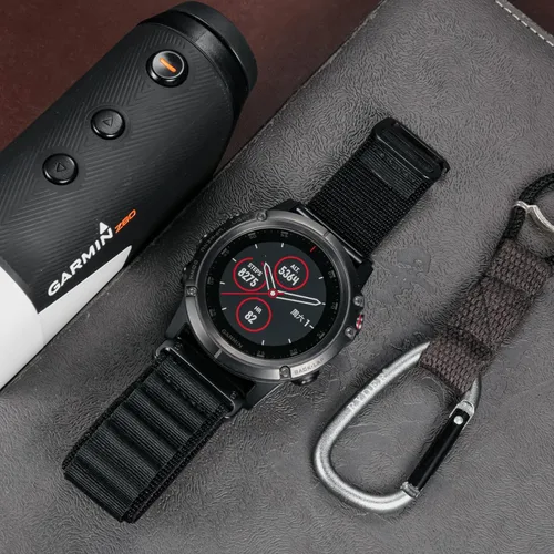 Vista 8 de Compatible con Garmin, correa deportiva de nailon tejido resistente con gancho en G para fēnix/Forerunner/Vivoactive/Approach/MARQ/quatix/D2 Series