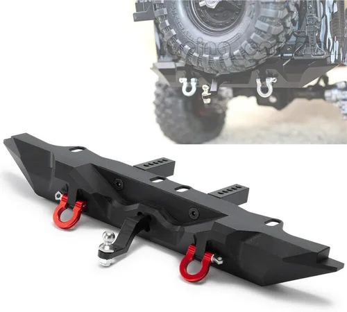 Parachoques trasero de aleación con enganche de remolque de remolque para 1/10 RC Crawler TRX-4 SCX10 II 90046