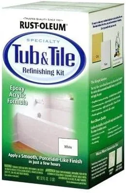 Vista 2 de Rust-Oleum Specialty - Kit de reacabado para tina y azulejos, 32 onzas, color blanco
