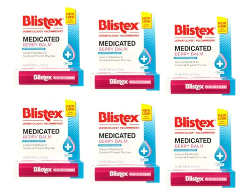 Vista 8 de Blistex Bálsamo labial de bayas medicadas, paquete de 3
