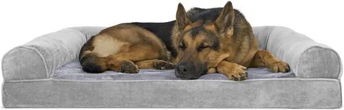Vista 186 de Furhaven - Cama ortopédica para perros, estilo sofá, acolchada, con funda extraíble y lavable, color gris hierro, tamaño jumbo plus (XXL)