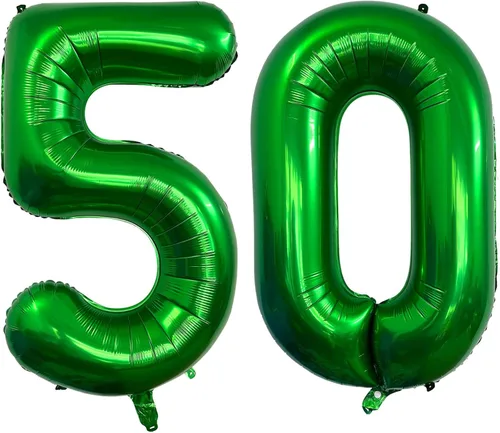 Vista 7 de Globos de color verde oscuro con el número 10 de 40 pulgadas, globos de helio de papel de aluminio de 10 pulgadas para decoración de eventos de 10º