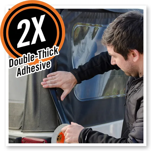 Vista 4 de Gorilla Cinta adhesiva negra, 1.88" x 12 yardas, negra, (paquete de 3)