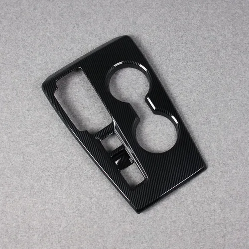 Vista 2 de Para Honda Civic 2022 2023 2024 2025 Consola central delantera Panel de salpicadero, cubierta de portavasos con patrón de fibra de carbono