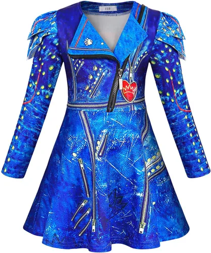 WonderBabe Evie - Disfraz de manga larga con cremallera para niñas, disfraz de Halloween, fiesta, cosplay