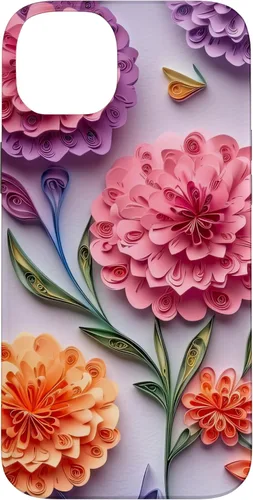 Vista 15 de Funda de claveles estilo Quilling de papel para iPhone 17