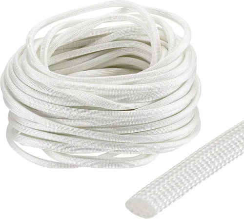 Vista 80 de uxcell Protector de Cable Aislante, 1mm/0.04 Pulgadas - 10m/33 Pies Manga de Fibra de Vidrio de Alta Temperatura Negra