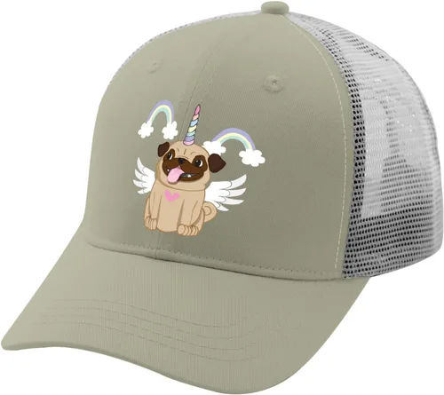 Vista 2 de devor Gorras de béisbol con diseño de perro Pug para papá, gorra gráfica para mujer