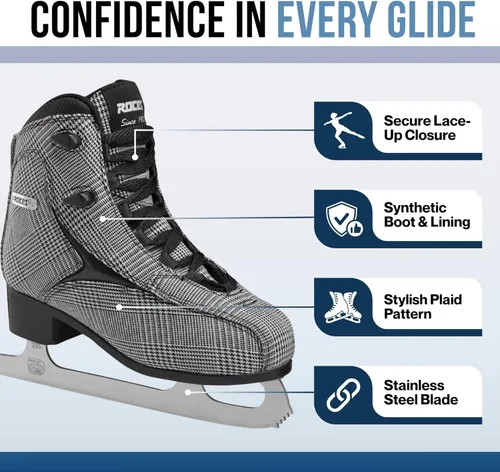 Vista 5 de Roces Wooly Fleur De Lis Ice Skate Superior Italian Navy 450694 0002