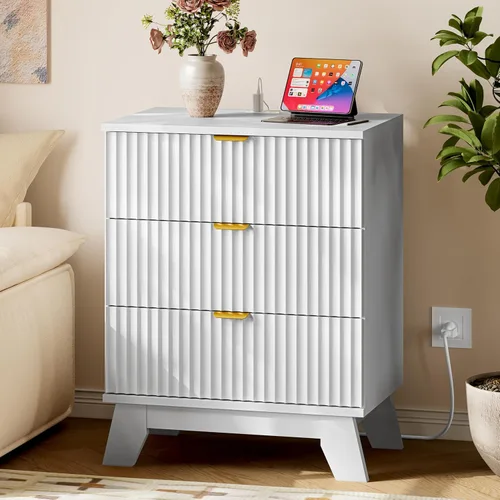 Vista 56 de BORNOON Cómoda acanalada de 7 cajones, cómoda bohemia moderna de 47.2 pulgadas de ancho, soporte de madera para dormitorio, sala de estar, armario