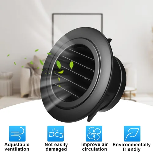 Vista 4 de VIHOSE 12 piezas de 4 pulgadas ABS redondo cubierta de ventilación de plástico Soffit escape baño negro cubierta de ventilación con mosquitera