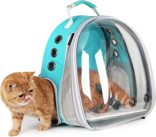 Vista 16 de Lollimeow Mochila transportadora para gatos, mochila expandible de burbujas para gatos y perros pequeños, mochila de viaje aprobada por aerolíneas