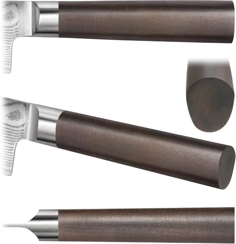 Vista 4 de Cangshan HAKU Series 501059 Cuchillo Kiritsuke de 7 pulgadas con funda, acero de Damasco forjado X-7