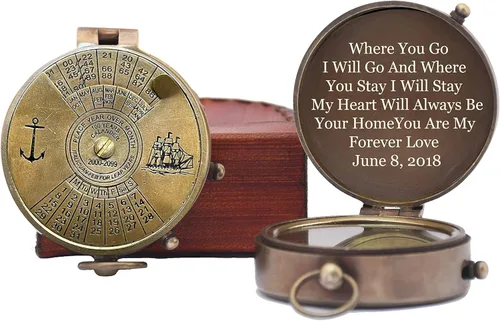 Vista 11 de Brújula con calendario grabado para mi hijo, brújula personalizada para regalo de hijo, regalo para nuestro hijo