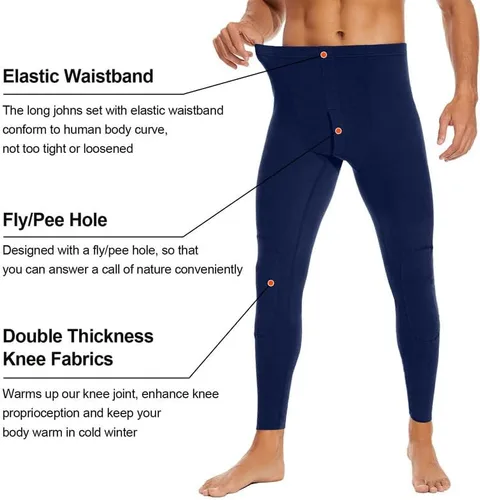 Vista 4 de SIMIYA Ropa interior térmica para hombre, ropa interior térmica ultra suave para hombre