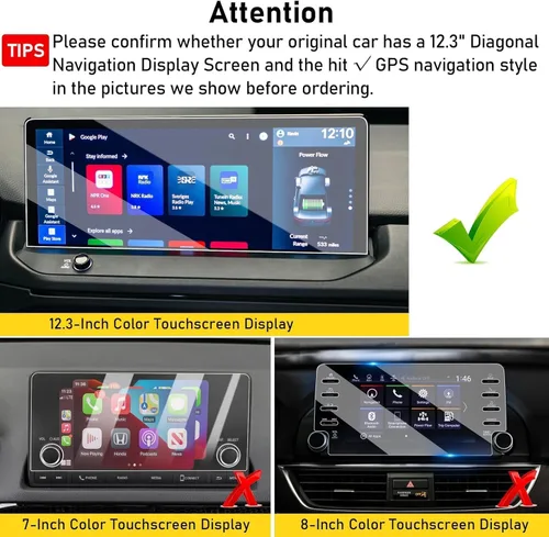 Vista 2 de Moonlinks Protector de pantalla compatible con Honda Accord 2025 2024 2023 de 12.3 pulgadas, protector de pantalla de vidrio templado, dureza 9H