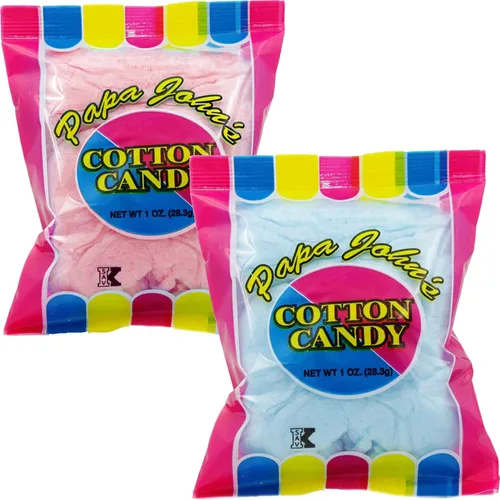 Vista 3 de Fruidles Suministros de sabores de fiesta de algodón de azúcar azul y rosa, golosinas de cumpleaños para niños, kosher, bolsa de 1 onza
