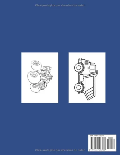 Vista 2 de Libro para colorear vehículos para niños de 3 a 9 años Libro para colorear con camiones monstruosos, camiones de bomberos, camiones de descarga