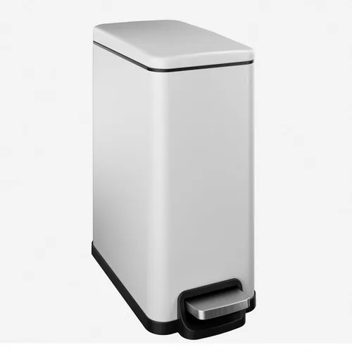 Vista 8 de Cubo de basura delgado para baño con tapa de cierre suave, cubo de basura de acero inoxidable de 1.6 galones con cubo interior extraíble, pedal