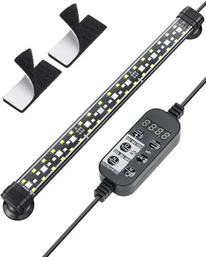 Vista 14 de Pawfly Luz LED para acuario de 5 W, 8 pulgadas, 24/7, luz de tanque de peces con espectro completo, luces blancas brillantes, azul, rojo, verde