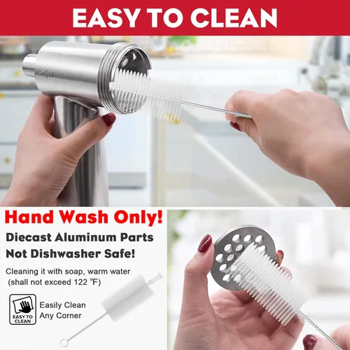 Vista 6 de Accesorio para picadora de carne para batidora de pie KitchenAid, picadora de carne para KitchenAid, incluye 3 accesorios para embutir salchichas