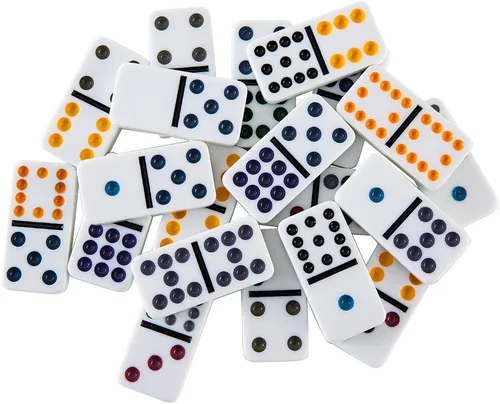 Vista 6 de Homwom - Juego de Mexican Train Dominó, carretas hasta el número 12 con caja de aluminio