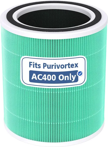 Vista 5 de Purivortex AC400 Purificadores de aire Filtro de repuesto HEPA multiefecto, filtro 3 en 1, color blanco