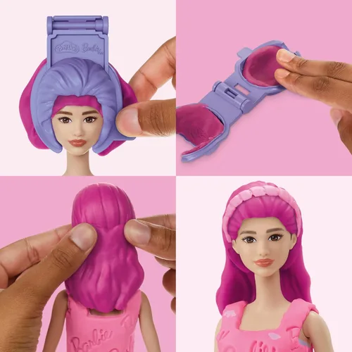 Vista 3 de Set de Corazones y Cabello de Barbie Play-Doh, Haz Ropa para Muñecas con Compuesto de Modelado y 10 Accesorios de Moda, Artes y Manualidades