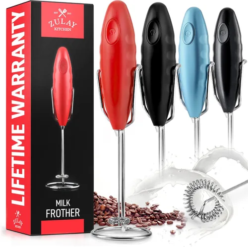 Vista 26 de Zulay Kitchen Executive Series Espumador de Leche de Regalo de Lujo – Batidor de Espuma Eléctrico de Mano para Café, Lattes y Chocolate Caliente