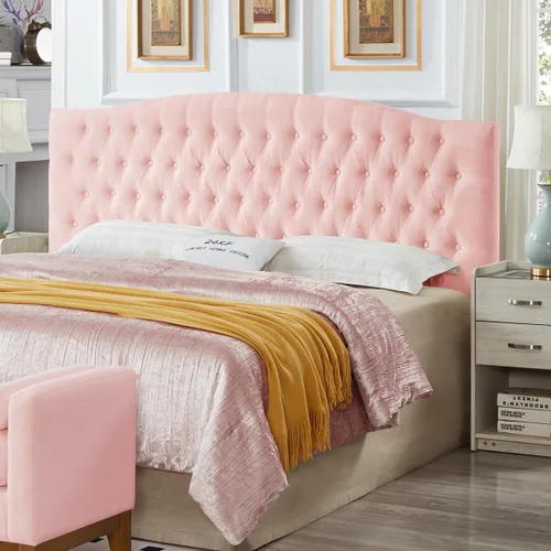 Vista 10 de 24KF Boucle 6025-Q-Boucle-Beige - Cabecera capitonada tapizada con botones y acolchada, cómoda y a la moda, tamaño Queen / Matrimonial, color beige