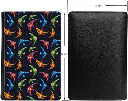 Vista 2 de PU Leather Passport Holder Travel Wallet RFID Blocking Card Case Cover With Unique