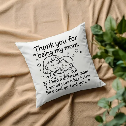 Vista 9 de Oh, Susannah, Funda de almohada con texto en inglés "Thank You for Being My Mom", perfecta (18 x 18 pulgadas)