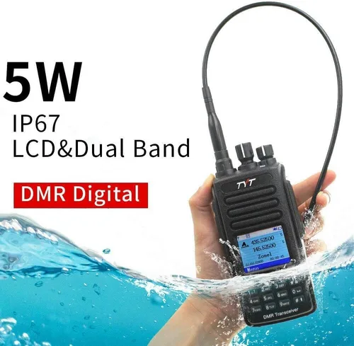 Vista 4 de TYT MD-UV390plus 5W Digital Dual Band VHF UHF DMR Radio Impermeable IP67 Walkie Talkie con Cable de Programación