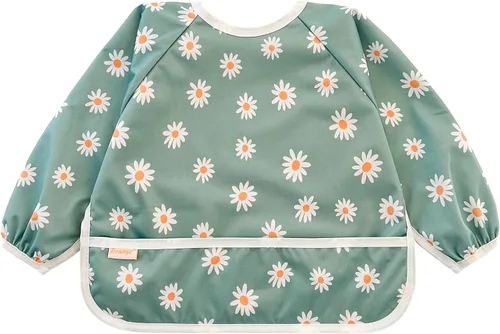 Vista 10 de Torange Babero de bebé, babero de manga larga para niño, baberos impermeables para bebé, bata de destete para bebé, babero de alimentación lavable a