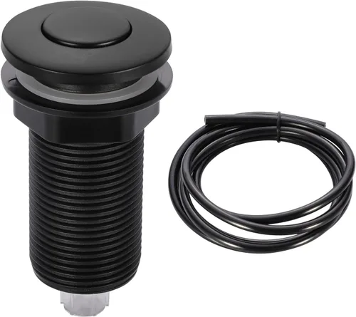 RQYEKDO Interruptor de aire para eliminación de basura, parte superior de fregadero de cocina, acero inoxidable, níquel cepillado, largo, 2.5